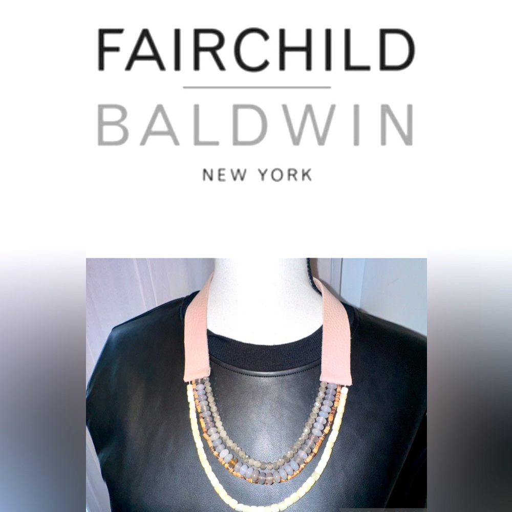 FAIRCHILD BALDWIN OF New York leather moonstone bead necklace